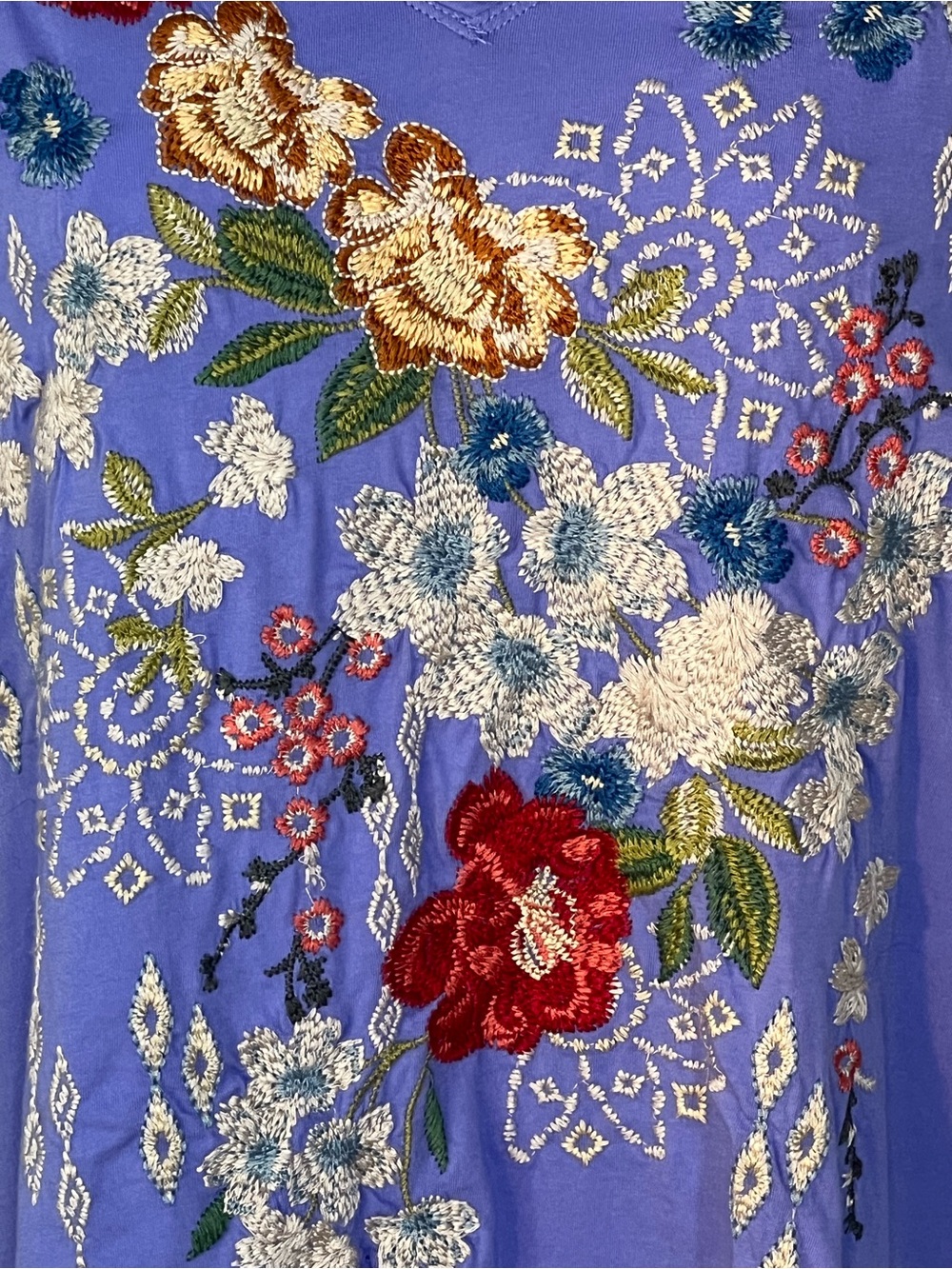 Johnny Was Keegan Floral Embroidered Lavender Repurpose ***Small Holes**LP - Picture 2 of 7